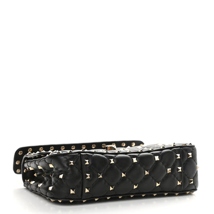 Valentino Garavani Lambskin Small Rockstud Spike Shoulder Bag Black 4 of 9