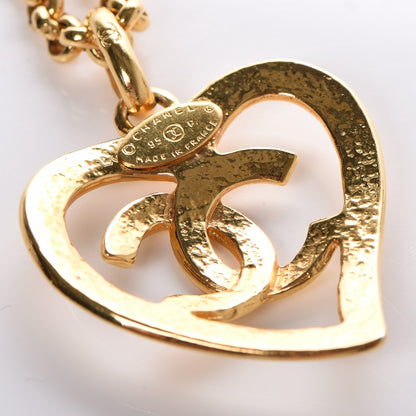Chanel CC Heart Chain Pendant Necklace Gold 7 of 8