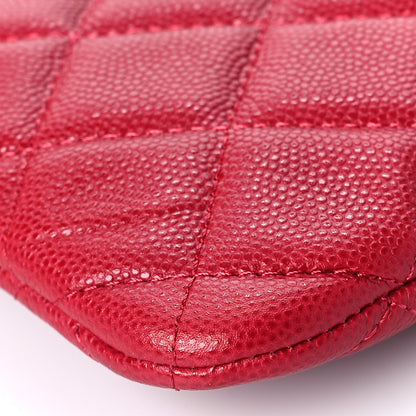 Chanel Caviar Quilted Medium Cosmetic Case Red 9 of 9