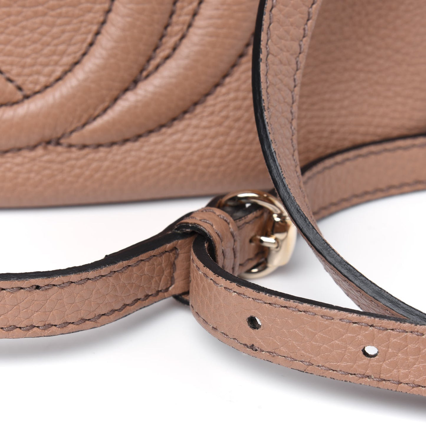 Pebbled Calfskin Small Soho Disco Bag Camelia