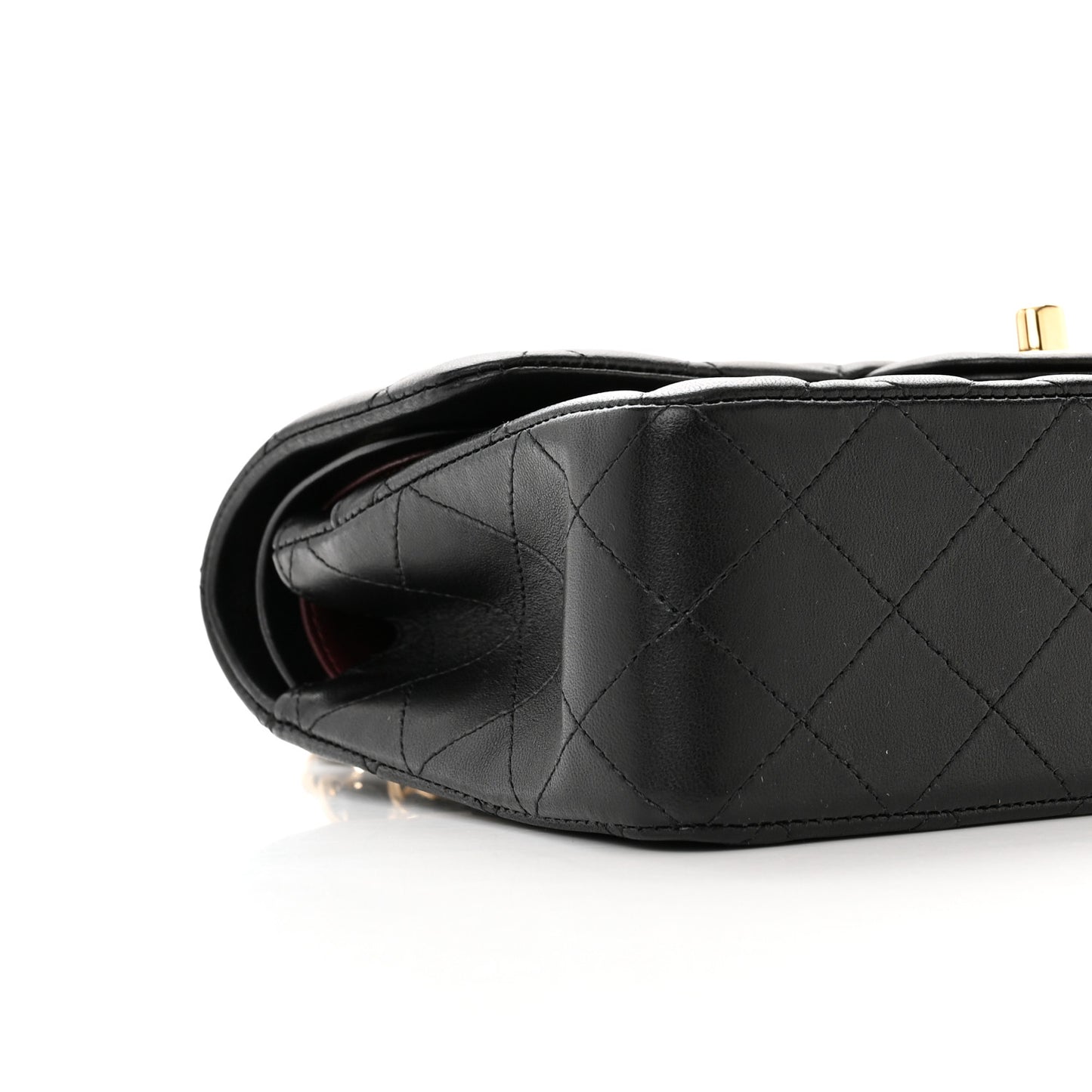 Lambskin Quilted Small Double Flap Black