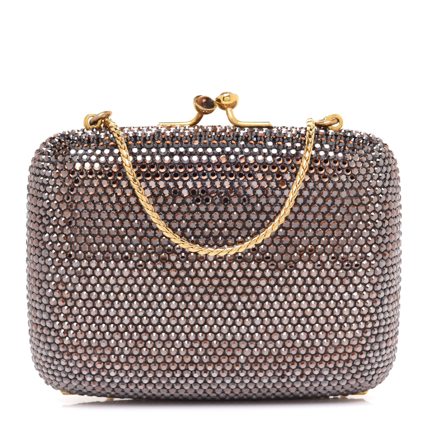 Swarovski Crystal Minaudiere Clutch Purple Gold