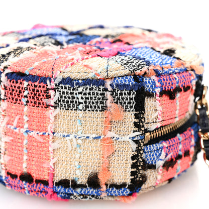 Chanel Tweed Quilted Round Clutch With Chain Blue Orange Multicolor 10 of 11