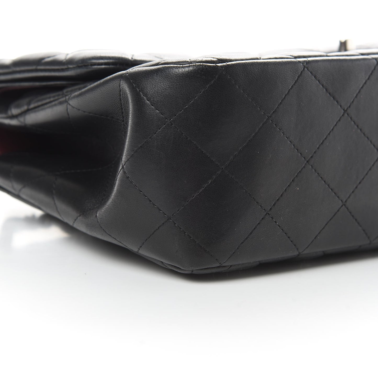 Lambskin Quilted Jumbo Double Flap Black