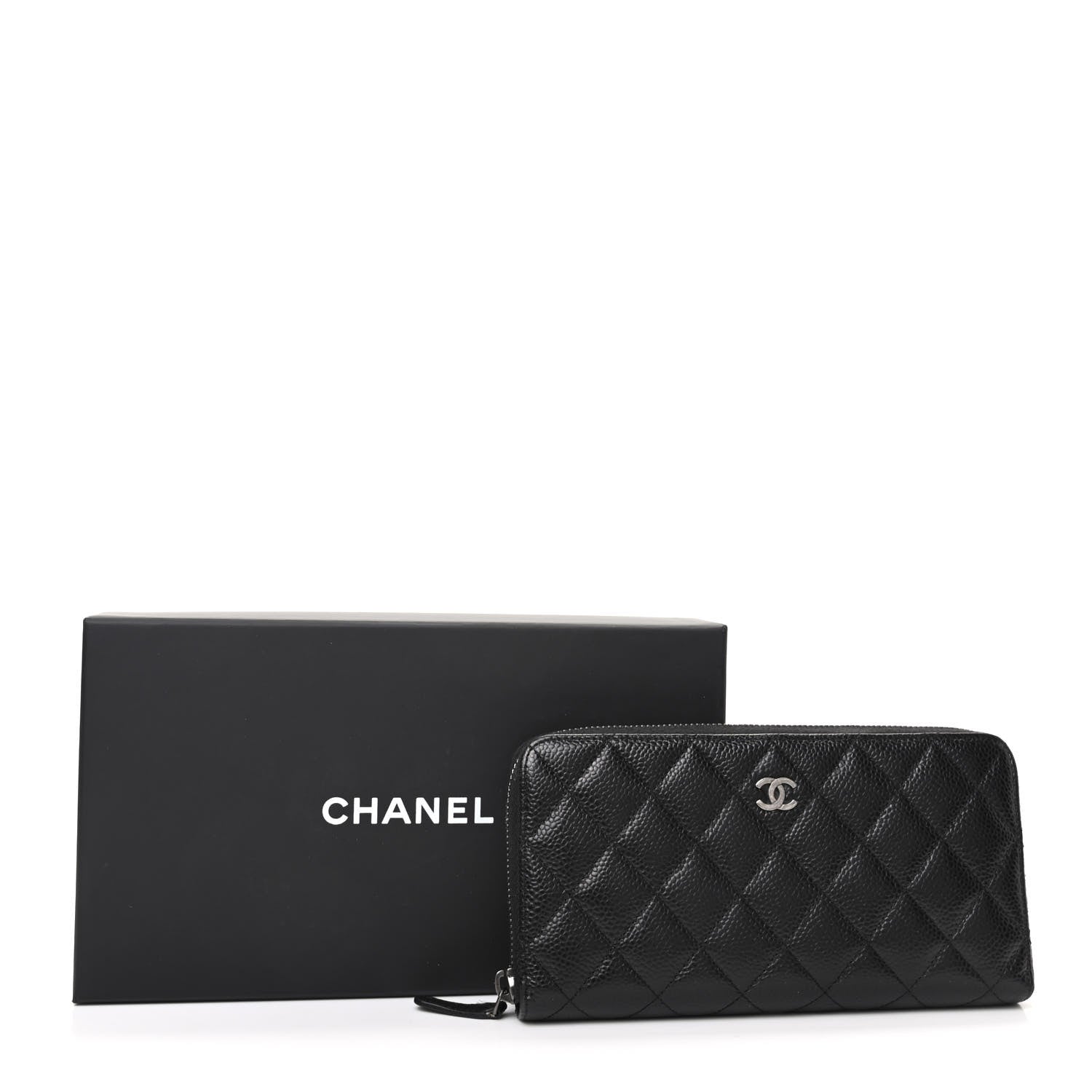 Chanel Caviar Quilted Large Gusset Zip Around Wallet Black 9 of 9