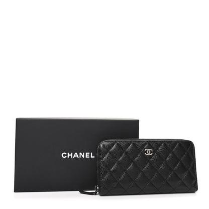 Chanel Caviar Quilted Large Gusset Zip Around Wallet Black 9 of 9