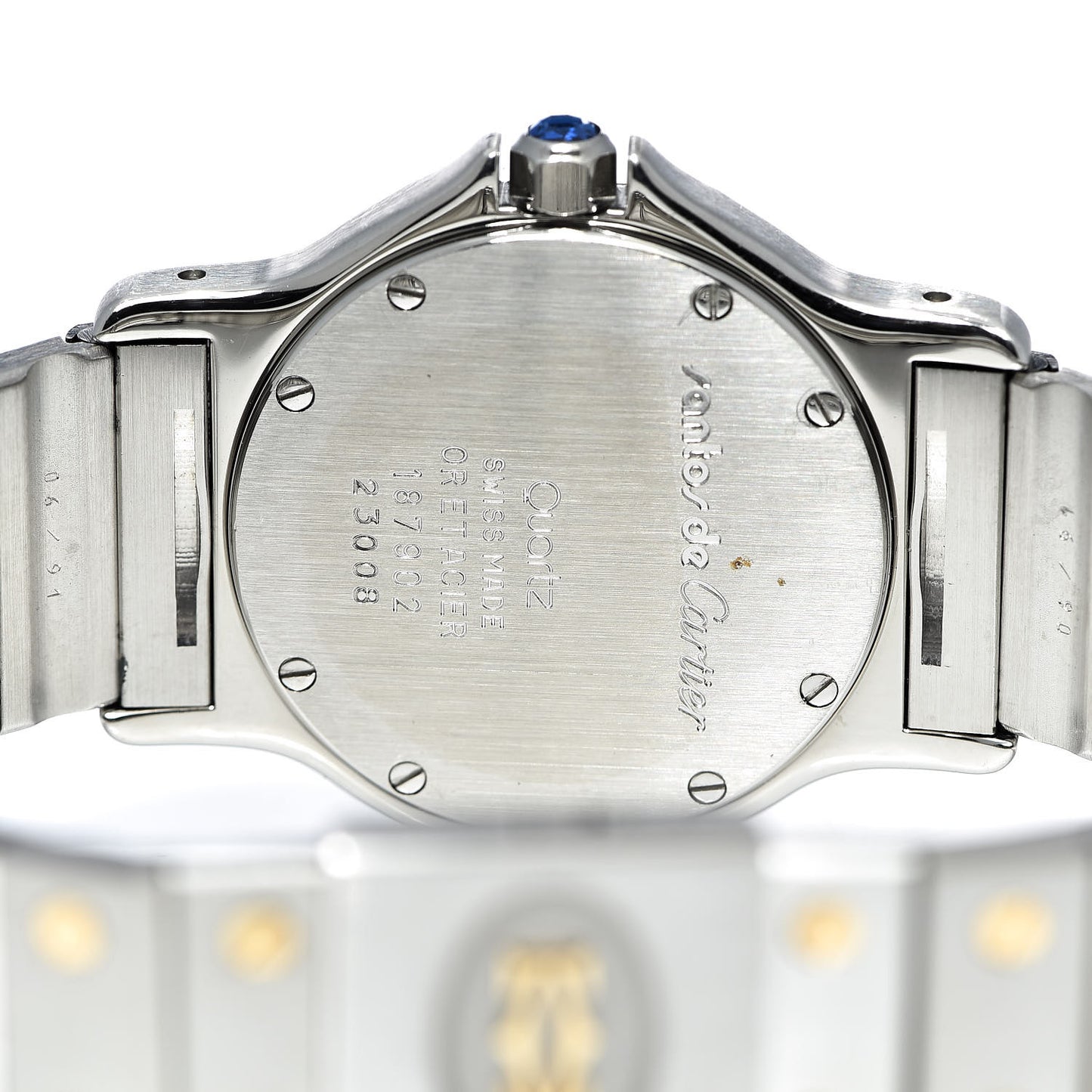 Stainless Steel 18K Yellow Gold 29mm Santos Octagon Quartz Watch