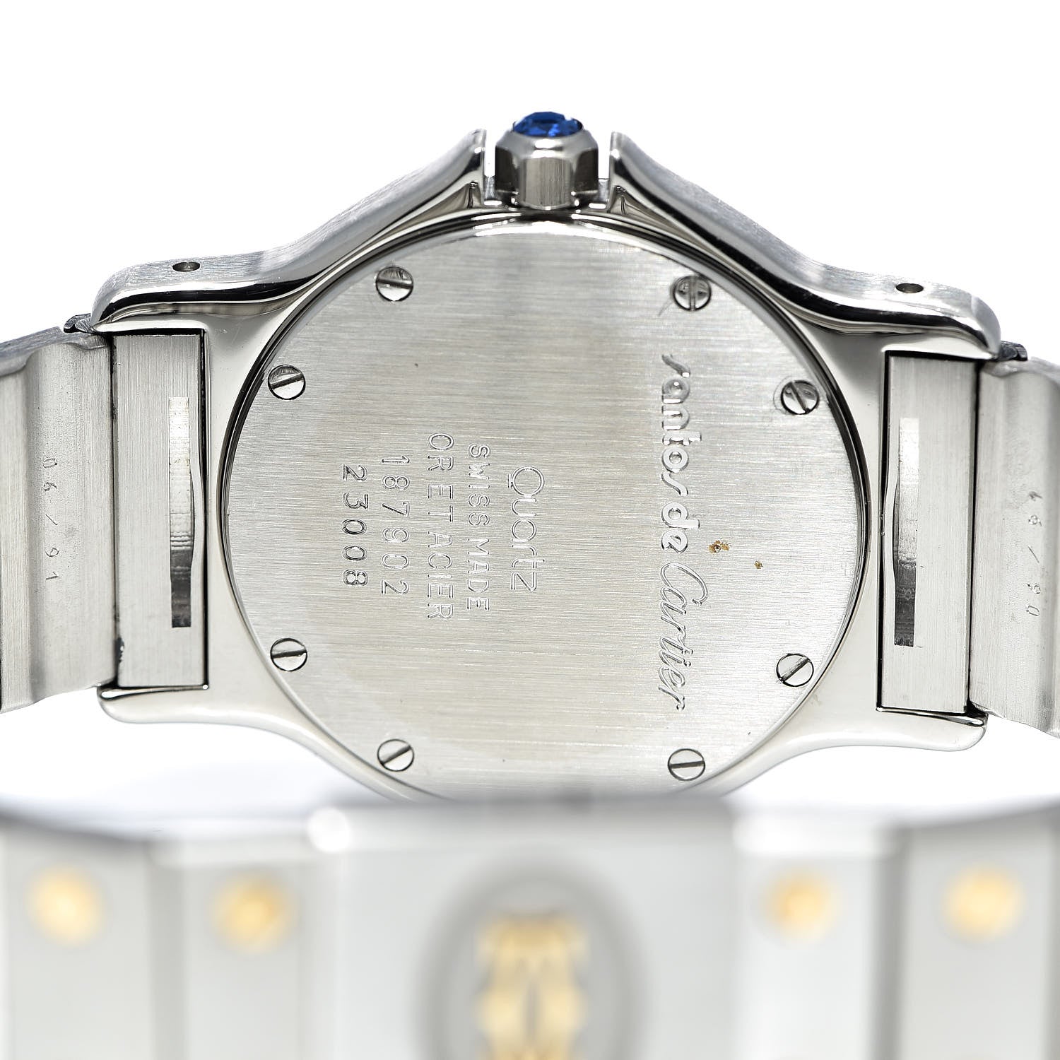 Cartier Stainless Steel 18K Yellow Gold 29mm Santos Octagon Quartz Watch 5 of 6