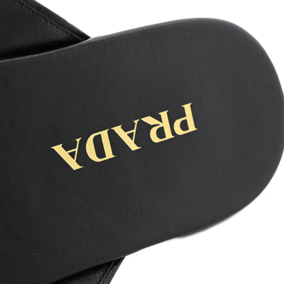 Prada Lambskin Logo Thong Sandals 39 Black 8 of 9