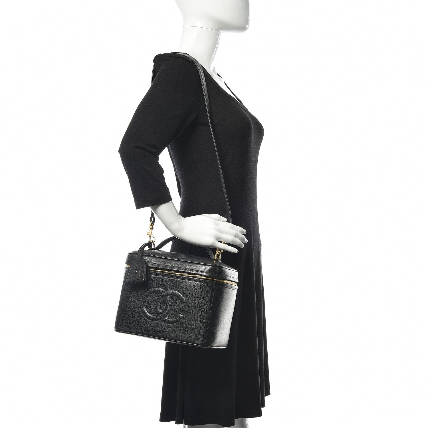 Chanel Caviar CC Vanity Train Case Black 2 of 15