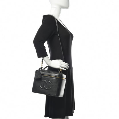 Chanel Caviar CC Vanity Train Case Black 2 of 15