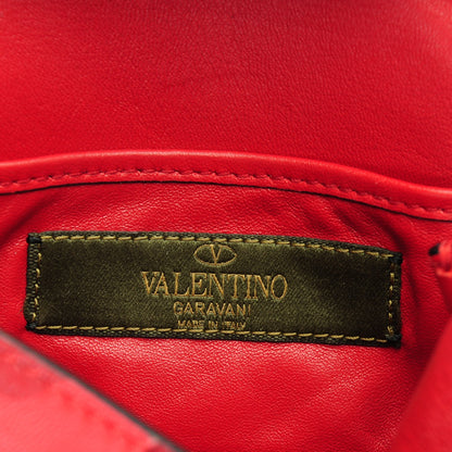Valentino Garavani Nappa Canvas Camouflage Mini Rockstud Flap Saddle Crossbody Bag Red 6 of 7