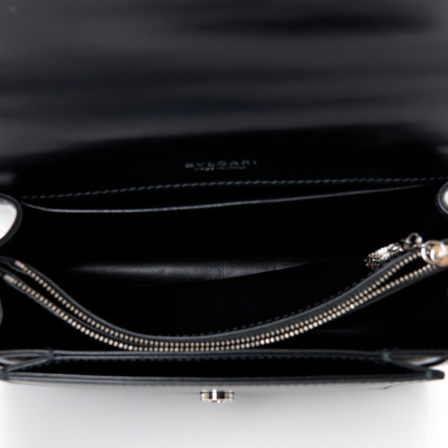 Bulgari Nappa Serpenti Forever Large Maxi Chain Crossbody Bag Black 6 of 11