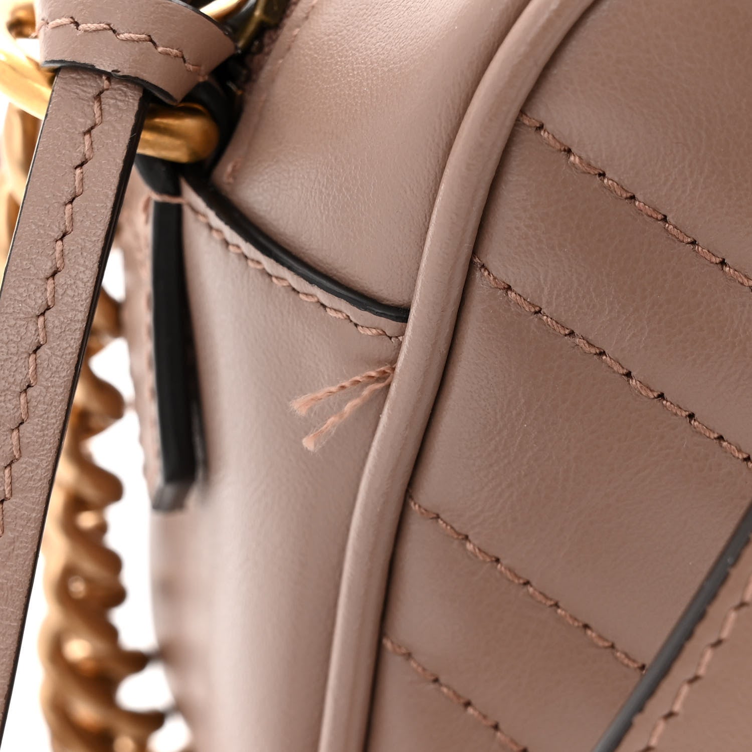 Gucci Calfskin Matelasse Small GG Marmont Chain Shoulder Bag Porcelain Rose 11 of 12