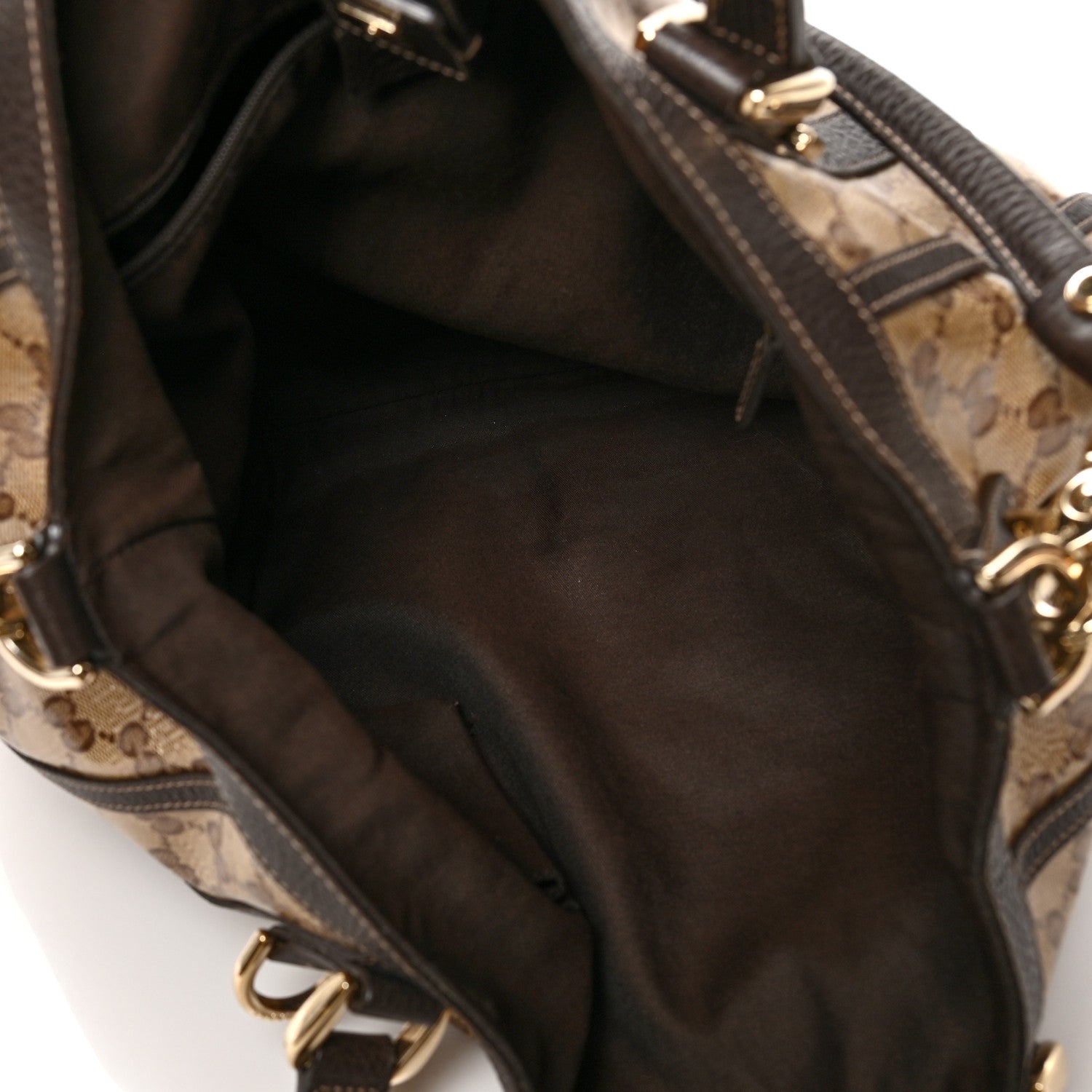 Gucci Crystal Monogram Medium Abbey Convertible Tote Dark Brown 5 of 10