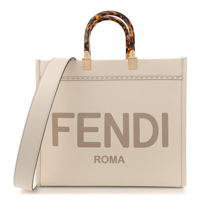 Fendi Vitello King Plexiglass Medium Fendi Sunshine Shopper Tote White Ice 1 of 9