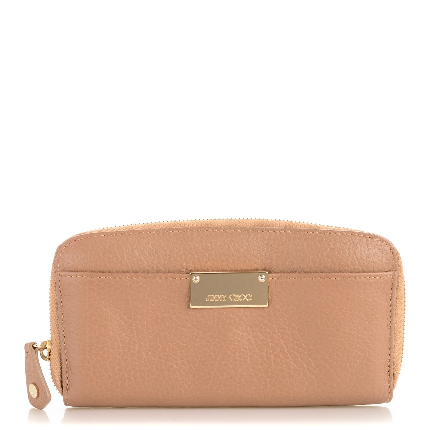 Grainy Calfskin Rush Wallet Clutch Nude