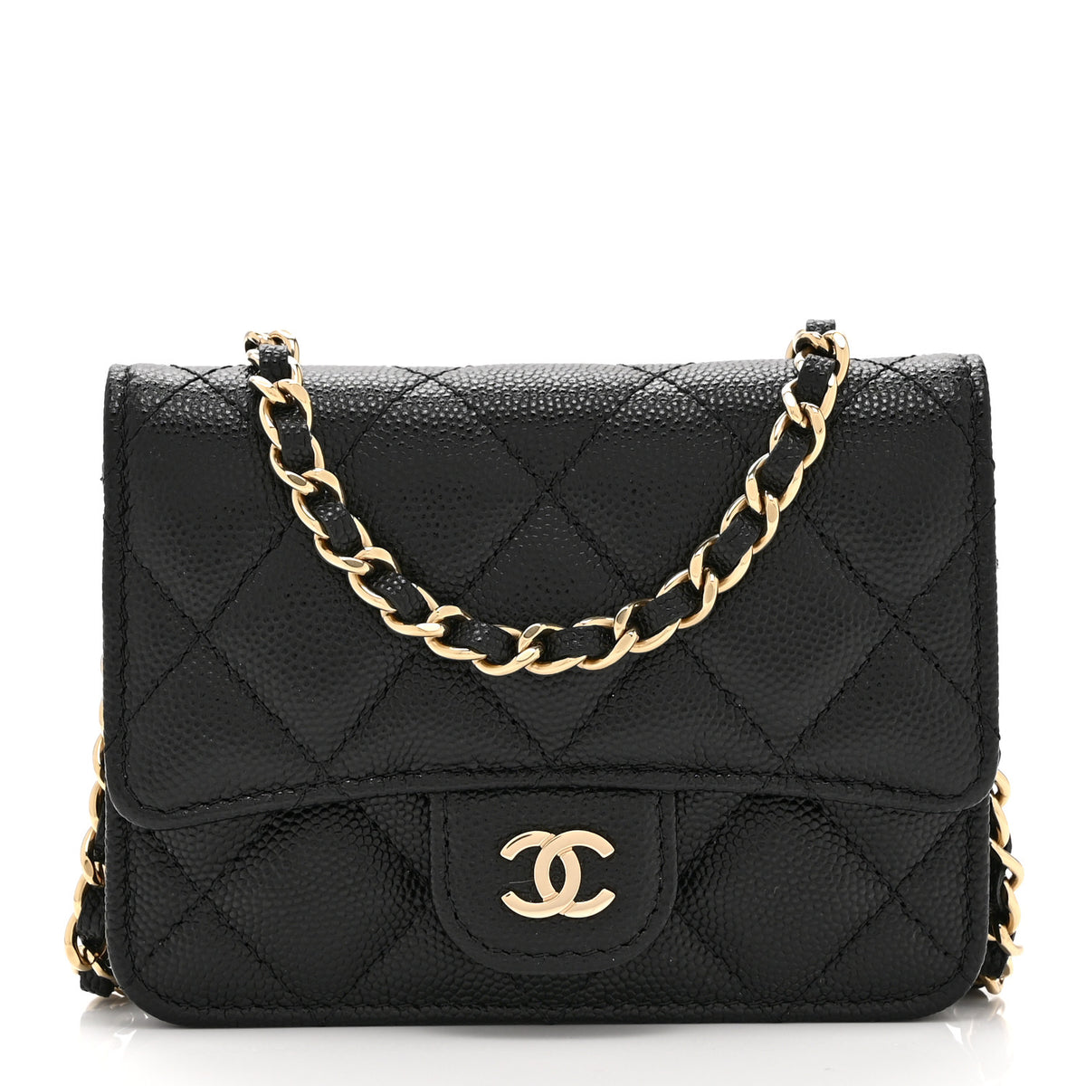 Caviar Quilted Mini Chain Bag Black