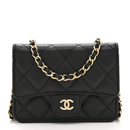 Chanel Caviar Quilted Mini Chain Bag Black 1 of 12