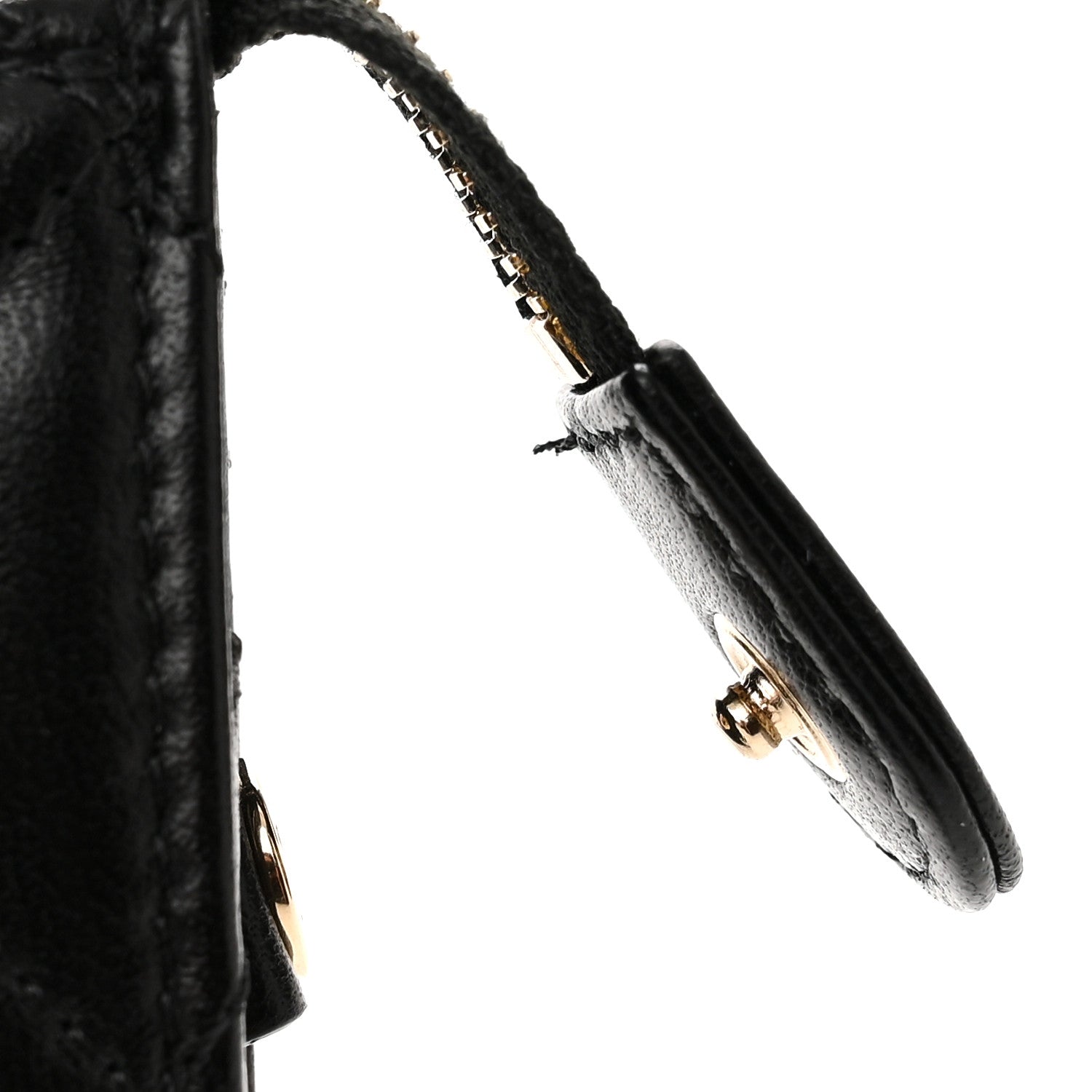 Chanel Lambskin Quilted All About Chanel Charm Wristlet Wallet Black 12 of 13