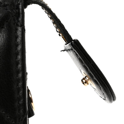 Chanel Lambskin Quilted All About Chanel Charm Wristlet Wallet Black 12 of 13