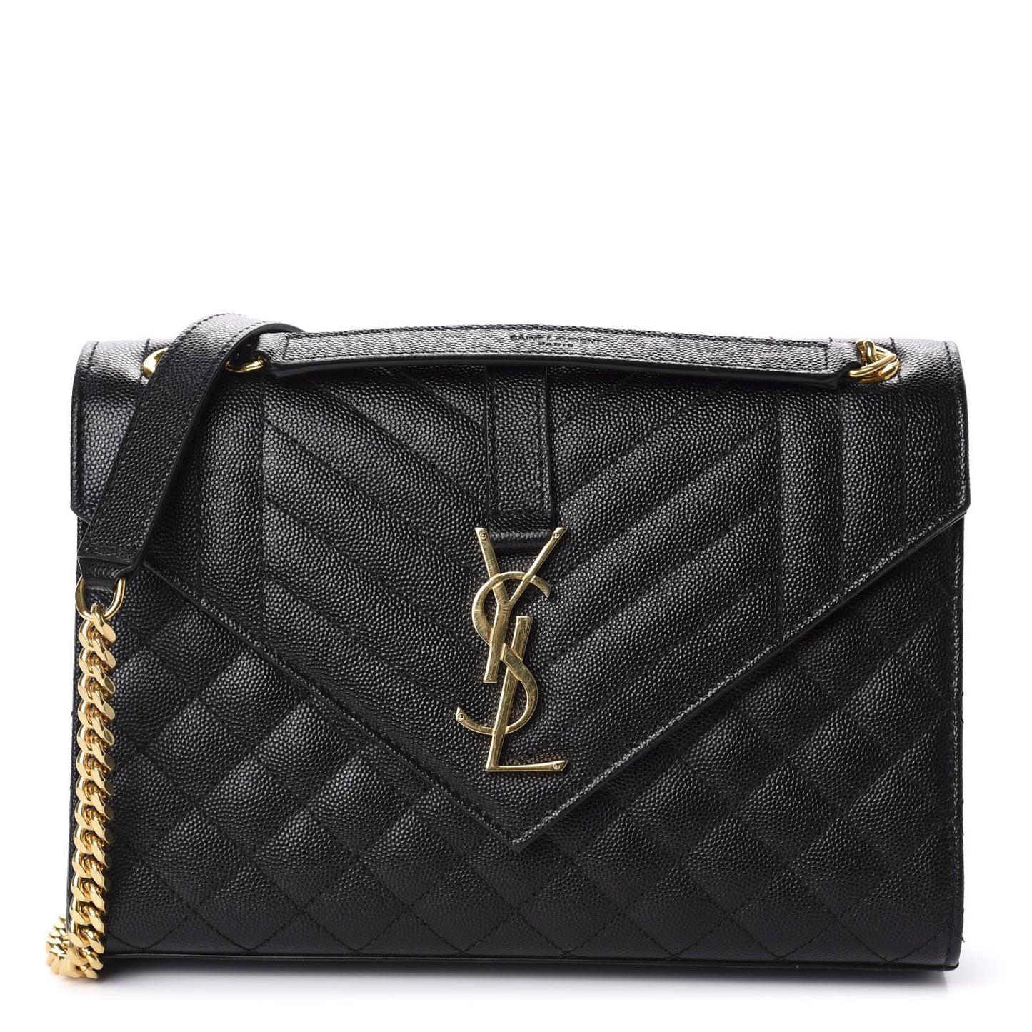 Grain De Poudre Textured Mixed Matelasse Triquilt Medium Monogram Satchel Black