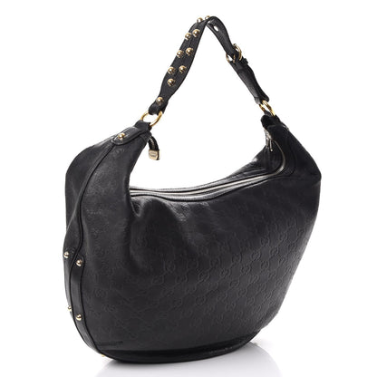 Gucci Guccissima Studded Large Biba Hobo Black 3 of 11