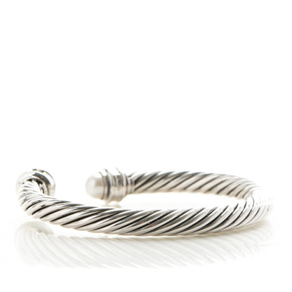 David Yurman Sterling Silver 14K Yellow Gold Pearl 7mm Cable Classics Bracelet 3 of 4