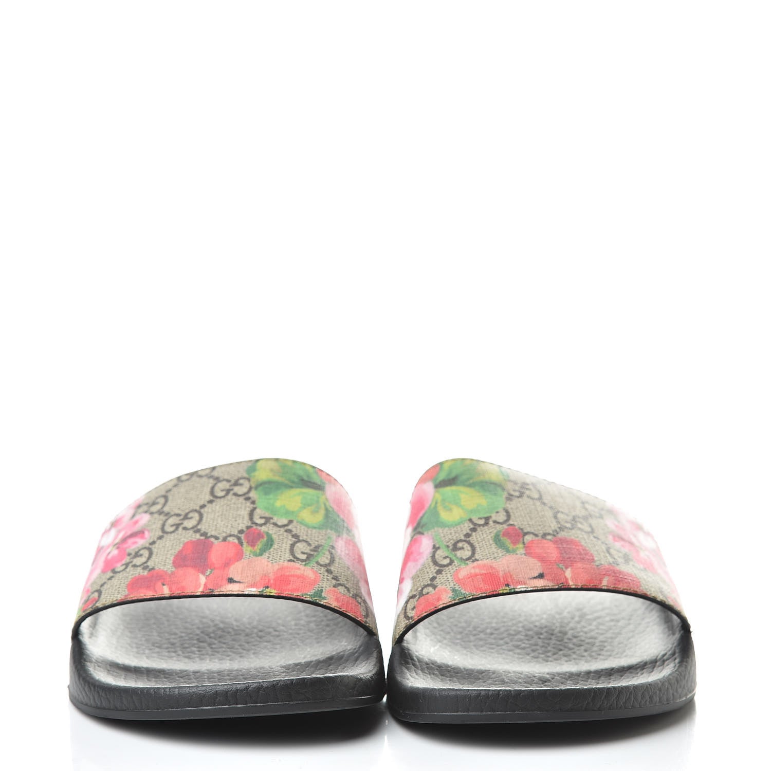 Gucci GG Supreme Monogram Blooms Slide Sandals 37 Beige Multicolor 2 of 9