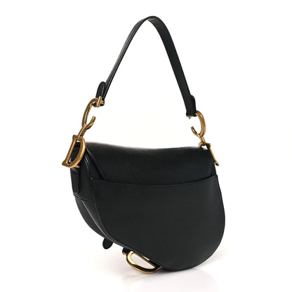 Christian Dior Grained Calfskin Saddle Bag Black 3 of 12