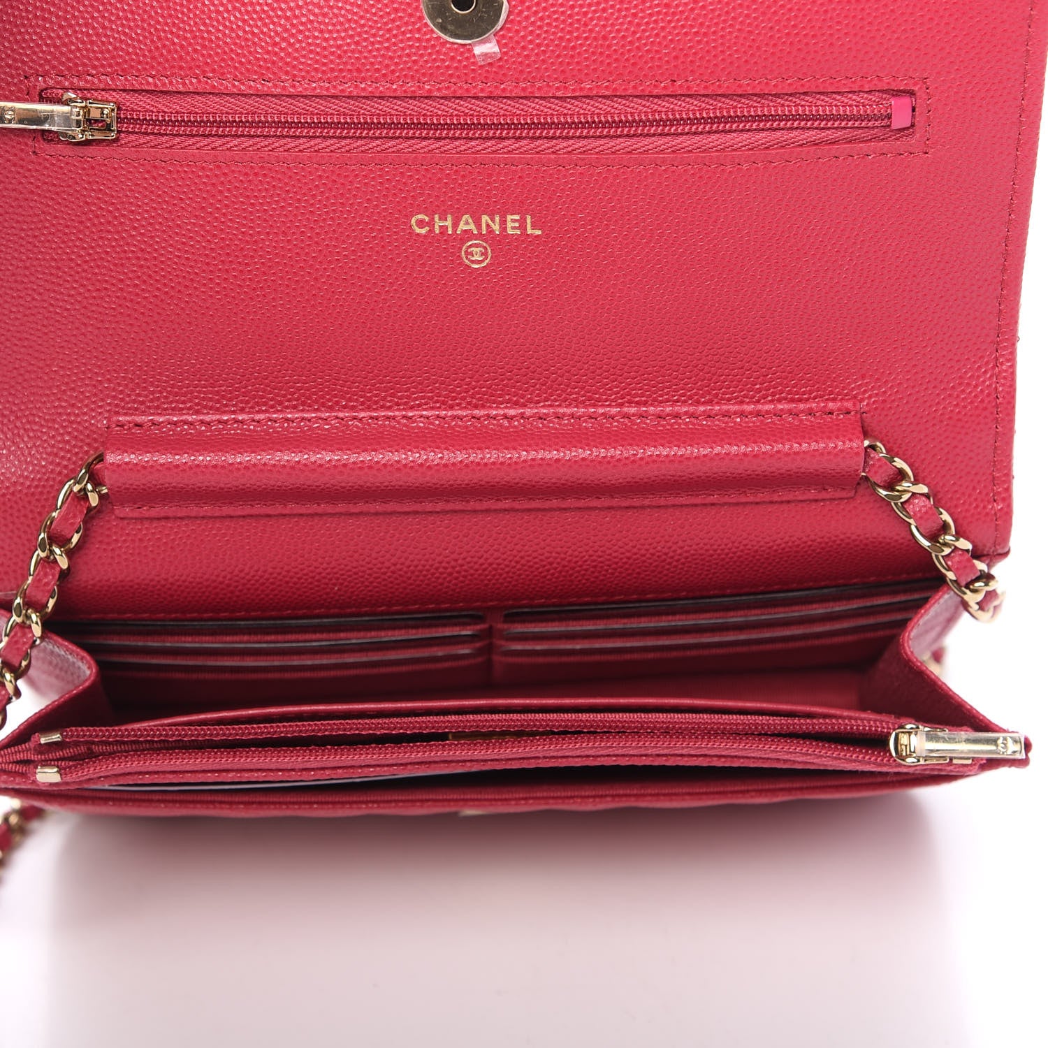 Chanel Caviar Quilted Wallet On Chain WOC Dark Pink 5 of 12