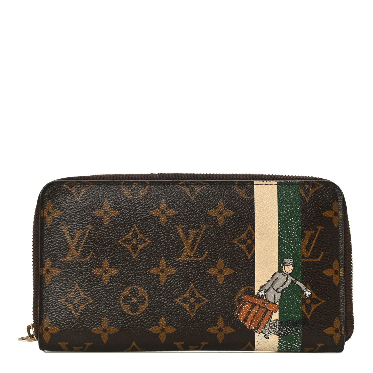 Monogram Groom Zippy Organizer Wallet Green