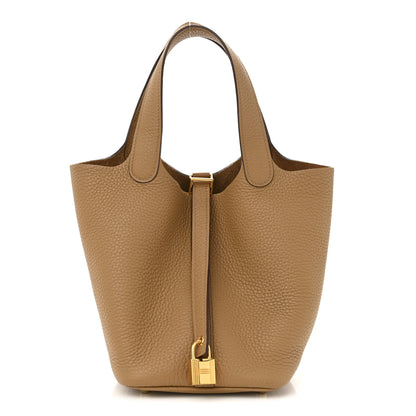 Hermes Taurillon Clemence Picotin Lock 18 PM Biscuit 1 of 11