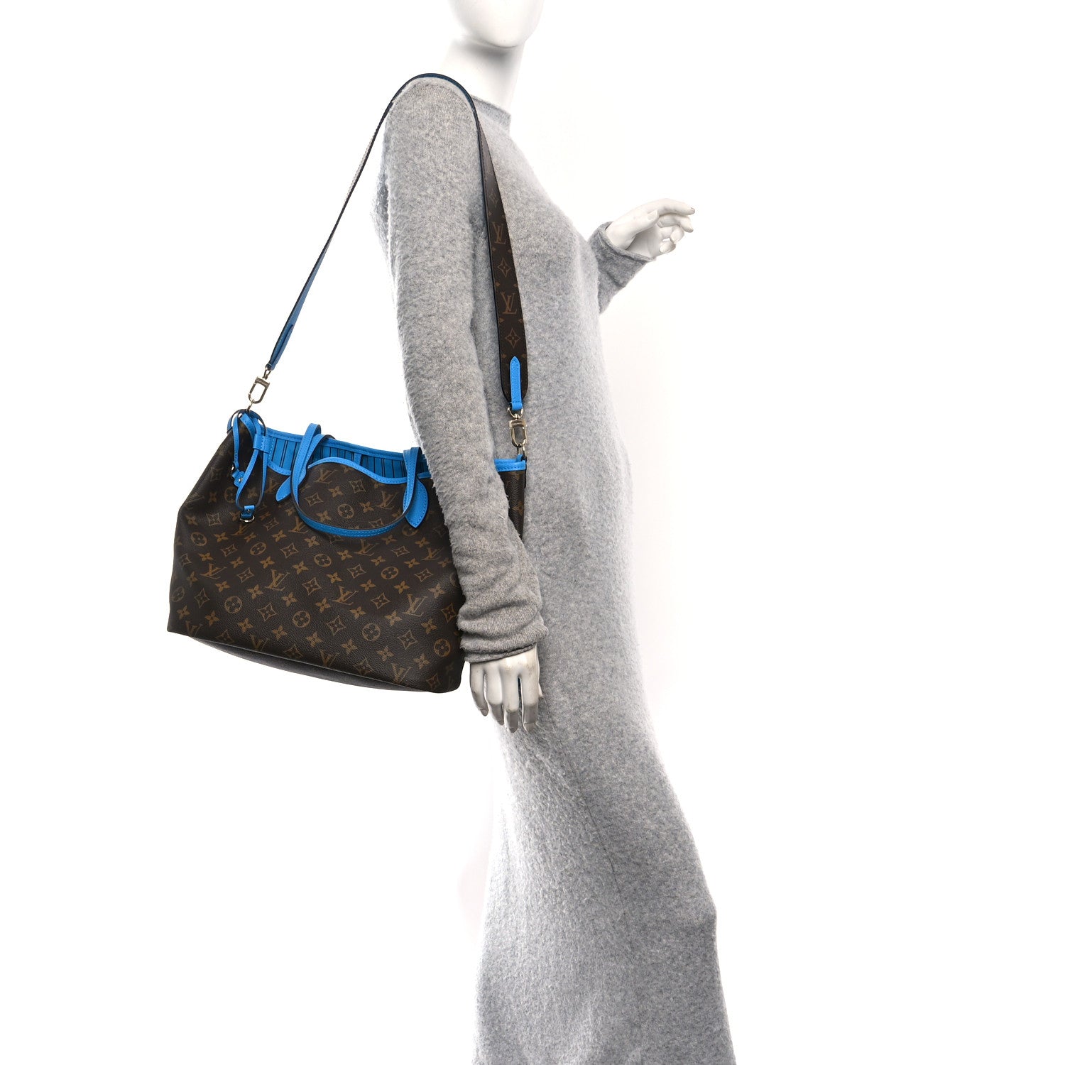 Louis Vuitton Monogram Inside Out Neverfull Bandouliere MM Gaston Blue 2 of 9