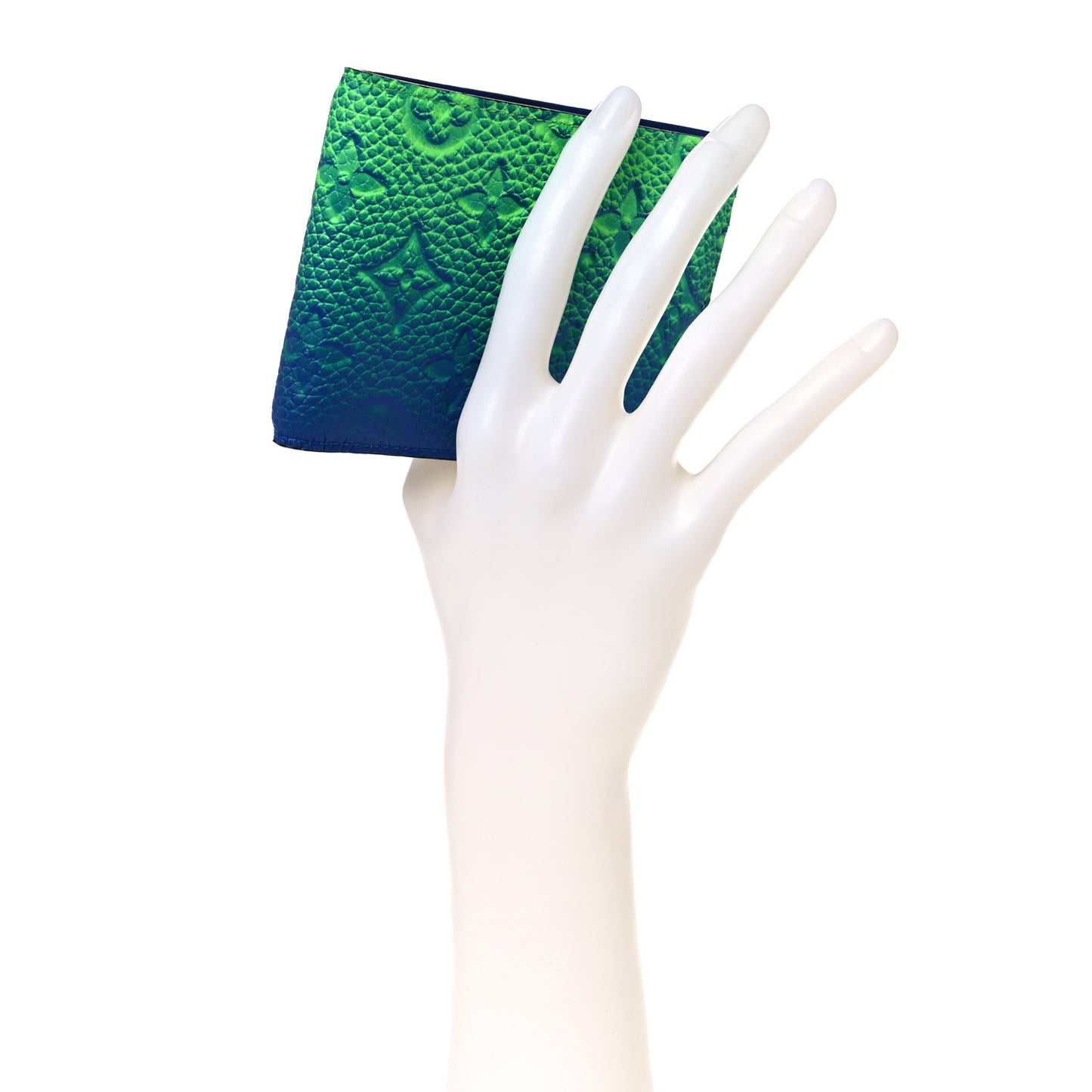 Taurillon Illusion Slender Wallet Bleu Vert