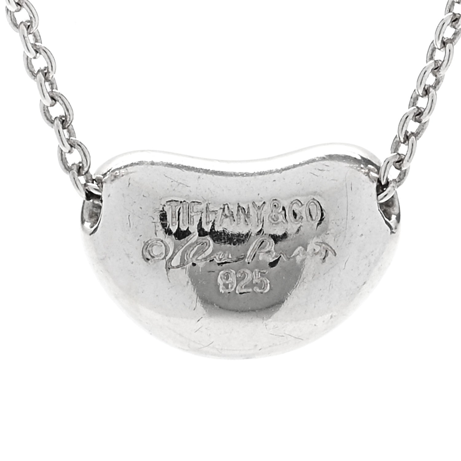 Tiffany Sterling Silver 11mm Elsa Peretti Bean Pendant Necklace 6 of 6