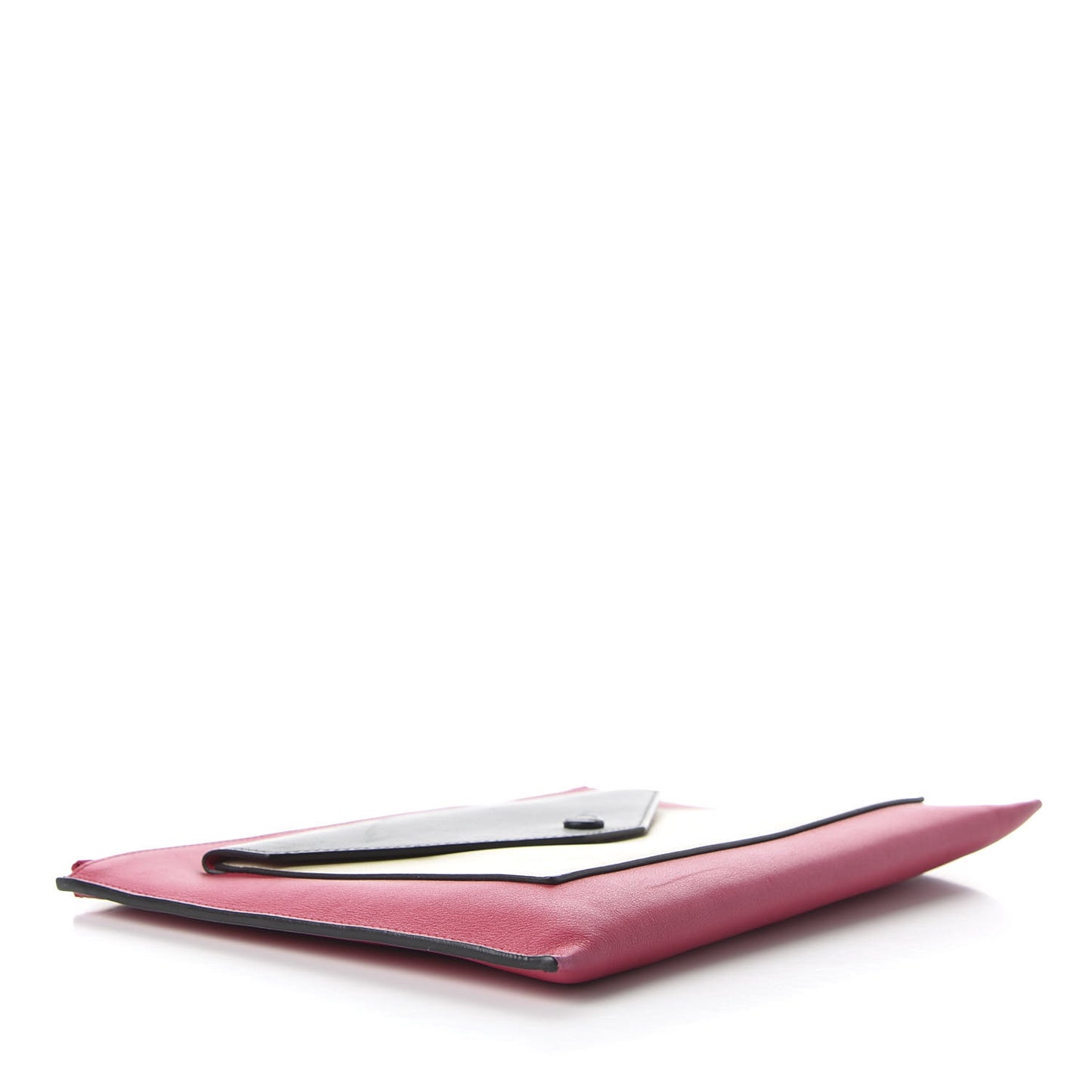 Calfskin Flap Pocket Clutch Fuchsia