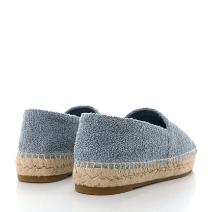 Chanel Fabric Grosgrain CC Espadrilles 37 Blue Light Gray Black 4 of 10