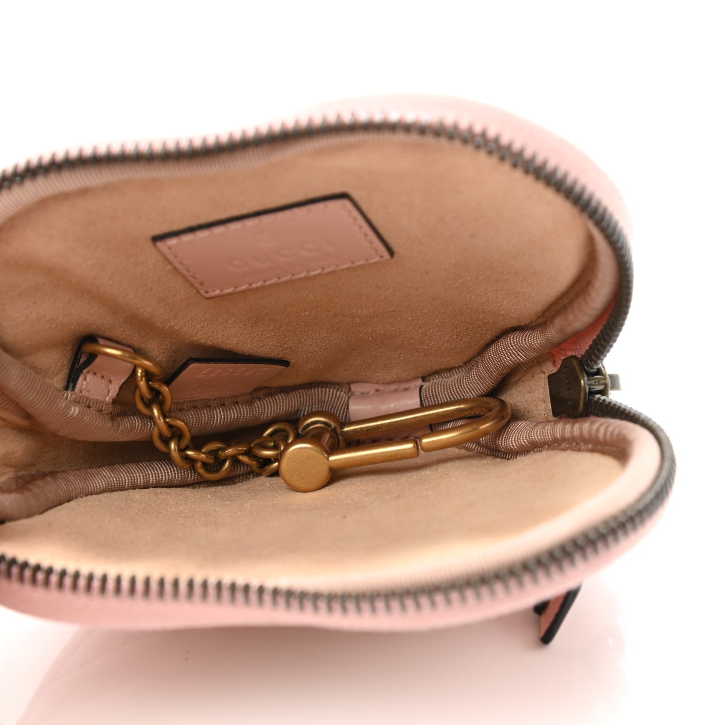 Calfskin Matelasse Chevron GG Marmont Heart Coin Purse Perfect Pink
