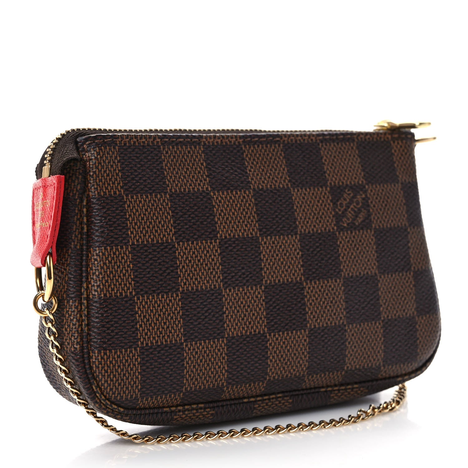 Louis Vuitton Damier Ebene 2019 Christmas Animation Mini Pochette Accessories Red 3 of 5