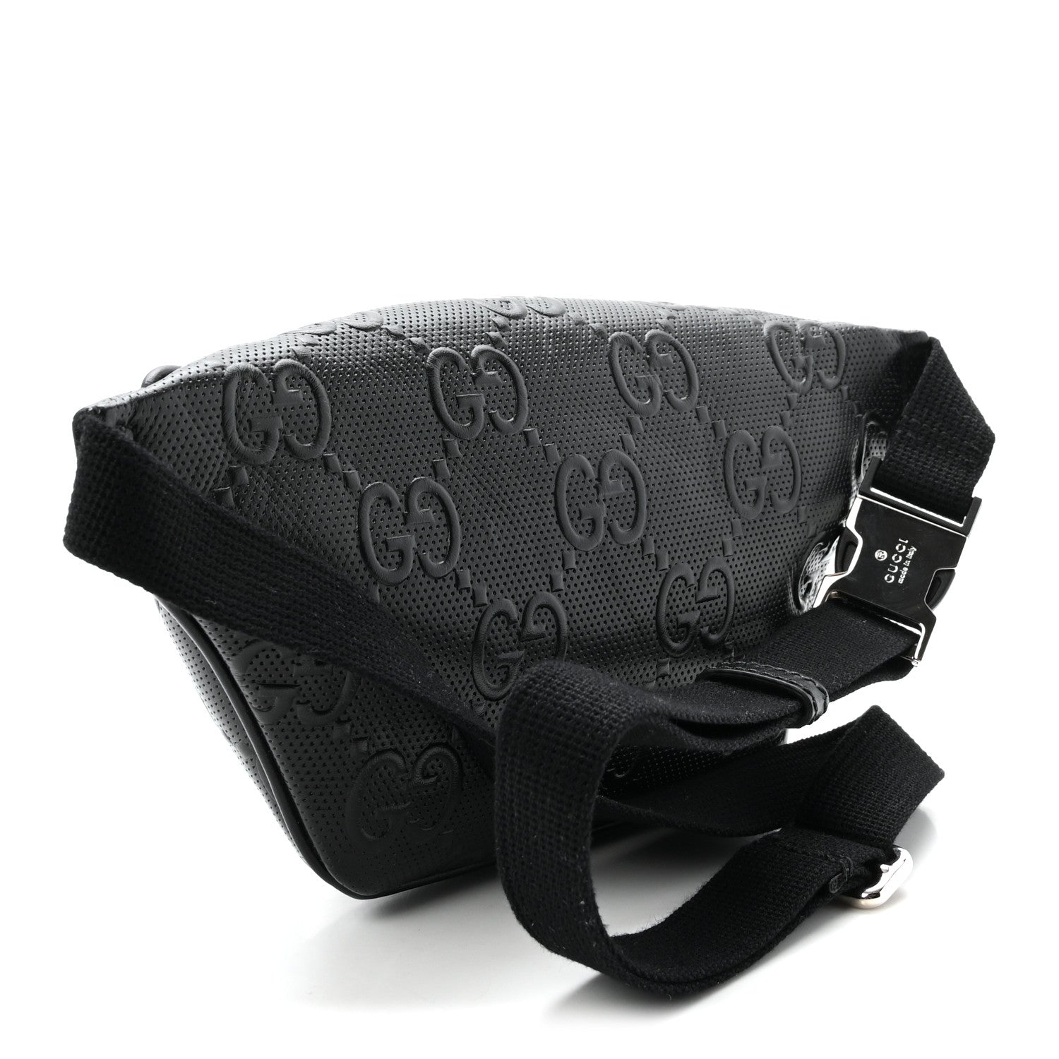 Gucci Calfskin GG Tennis Embossed Belt Bag Black 3 of 10