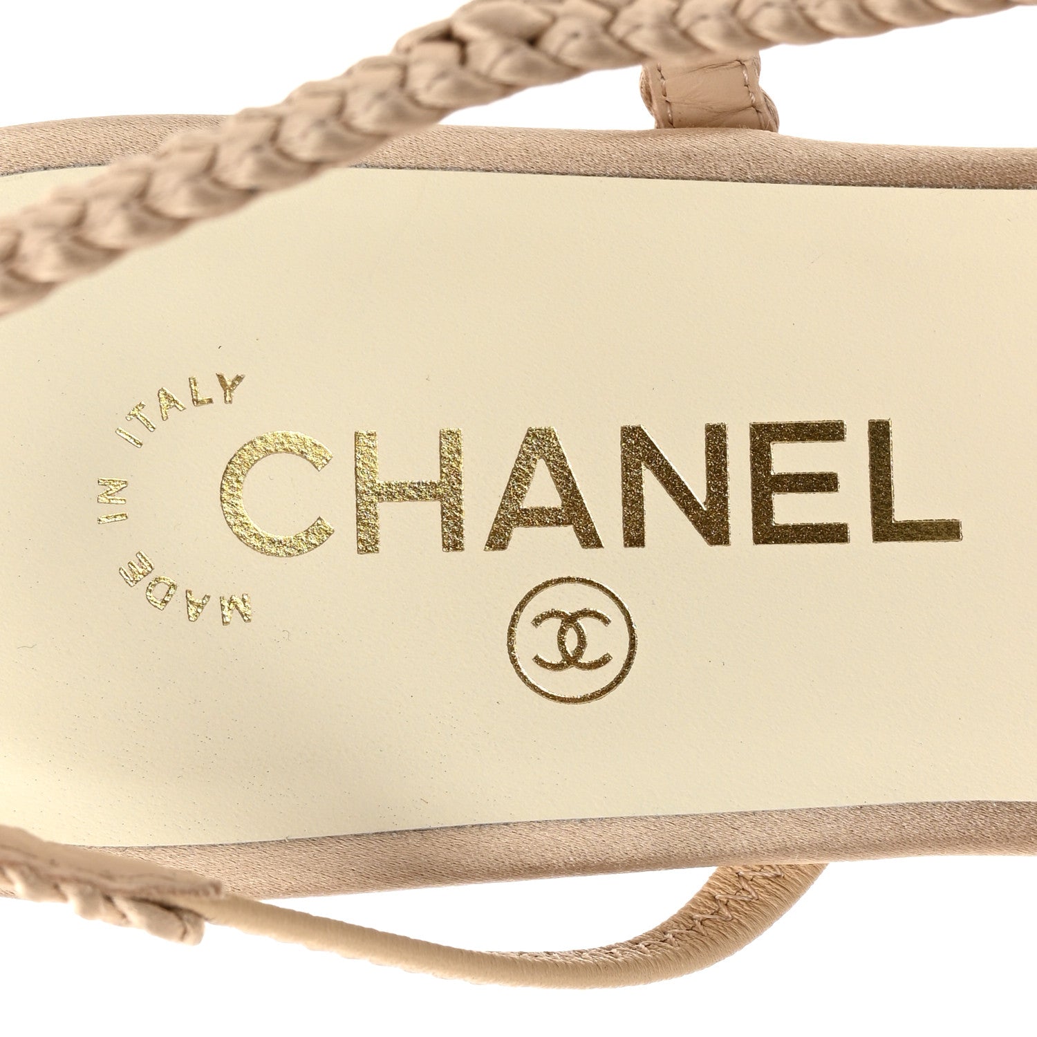 Chanel Satin Braided Slingback Flats 40.5 Beige 7 of 10