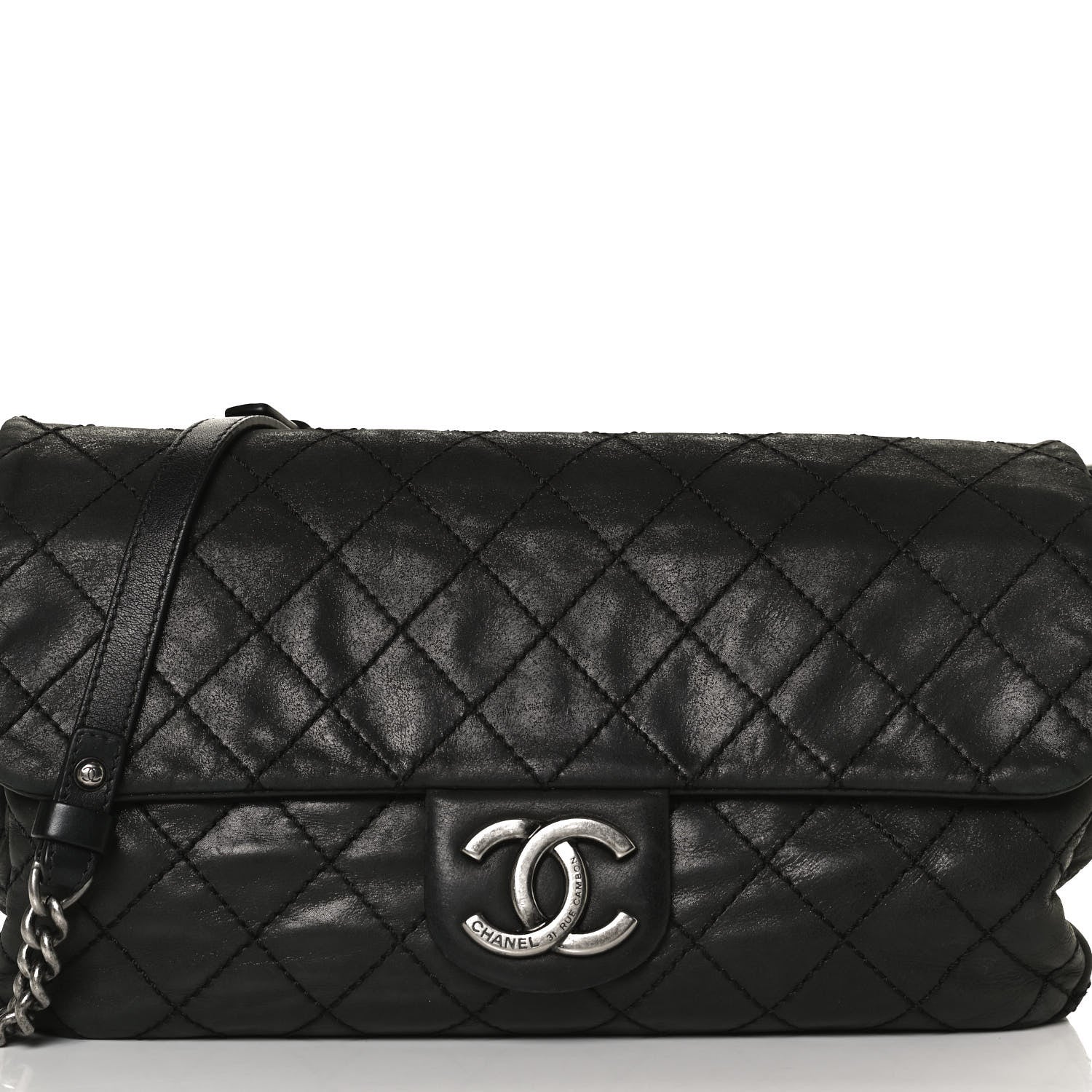 Chanel Iridescent Calfskin Large Coco Daily Flap Black 8 of 17