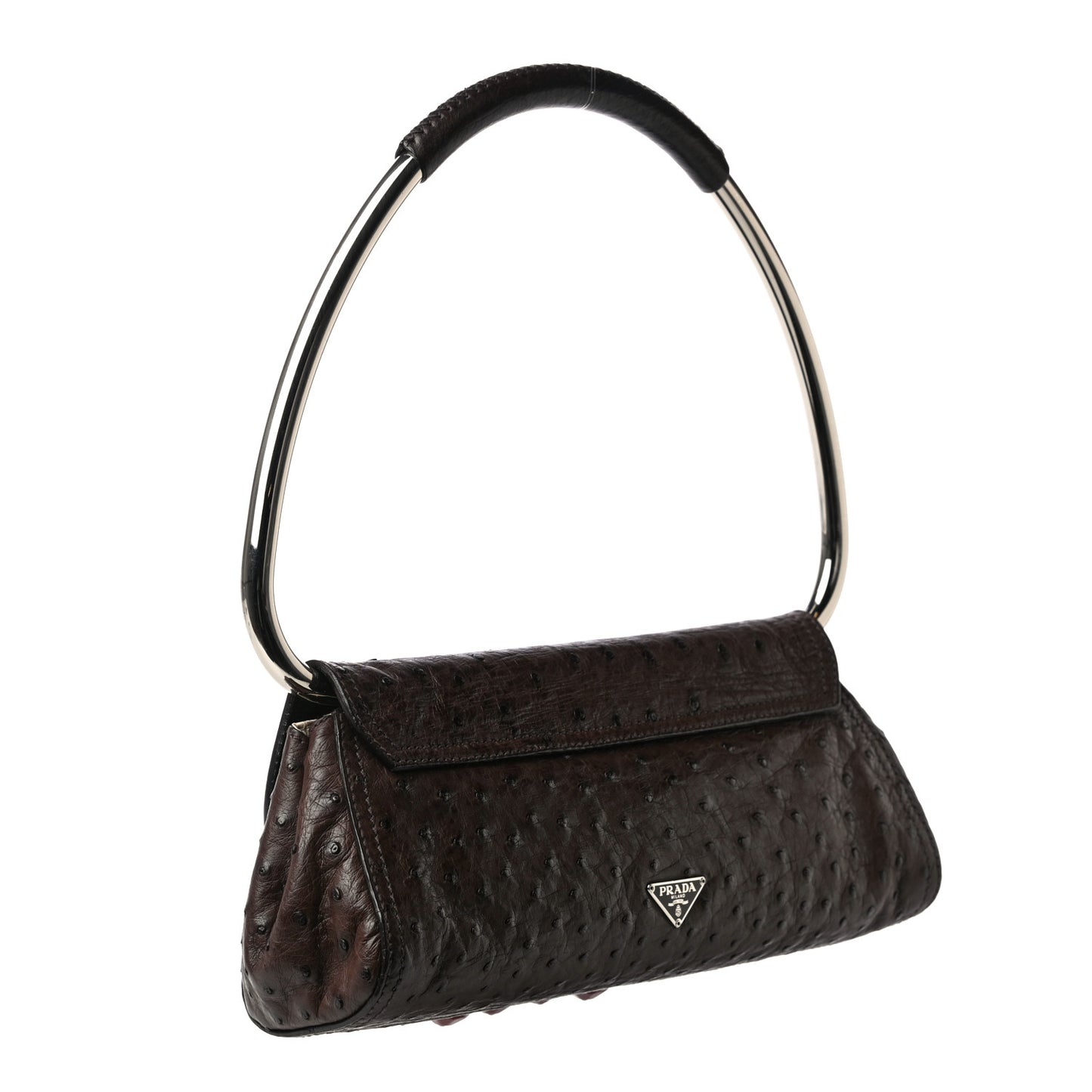 Ostrich Beaded Bag Brown