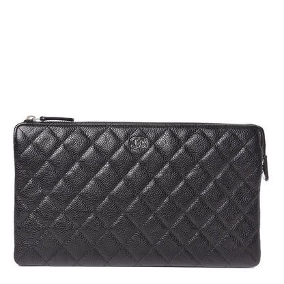Chanel Caviar Quilted Large Zipped Clutch Black 1 of 9