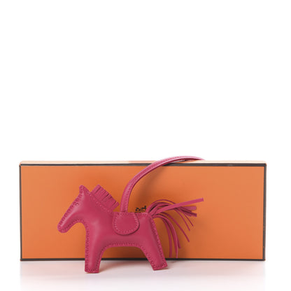 Hermes Milo Lambskin Grigri Rodeo Horse Bag Charm PM Rose Mexico 5 of 5