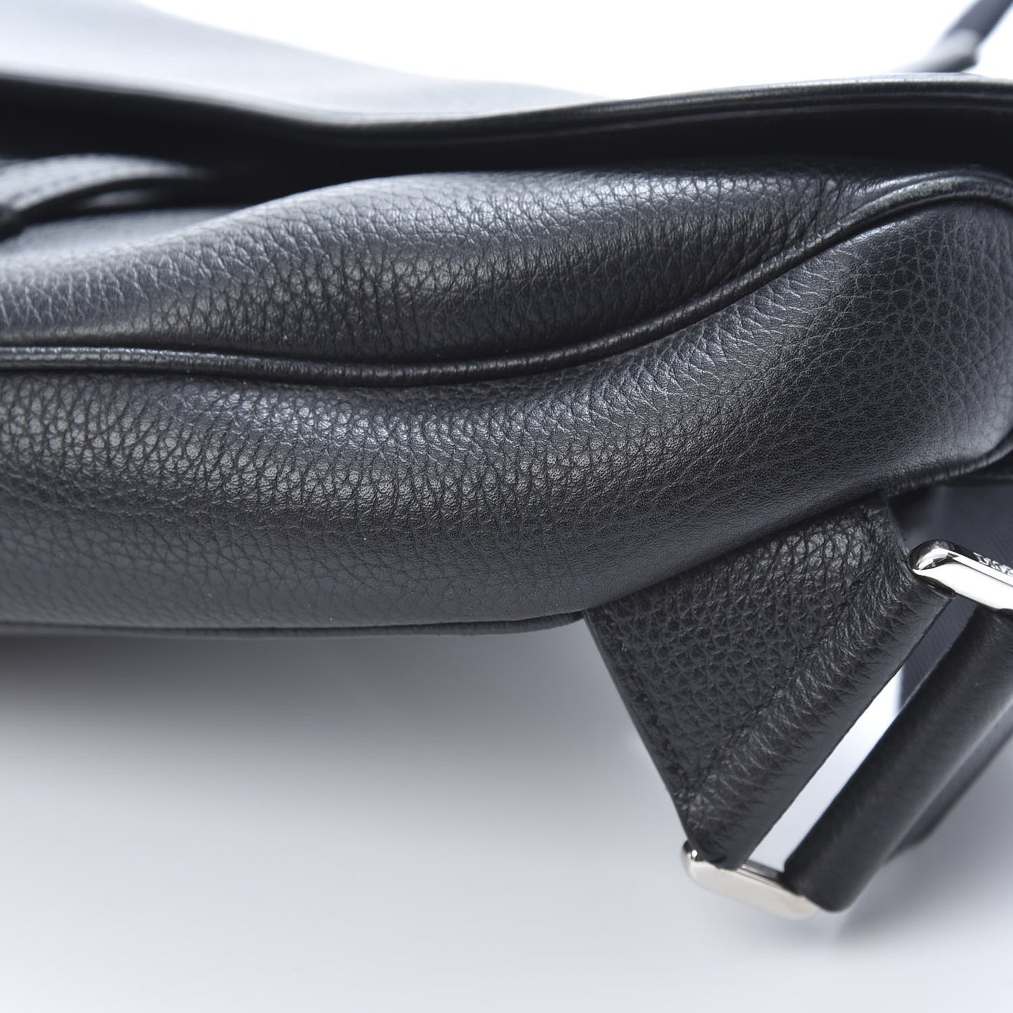 Grained Calfskin Kim Jones Saddle Bag Black