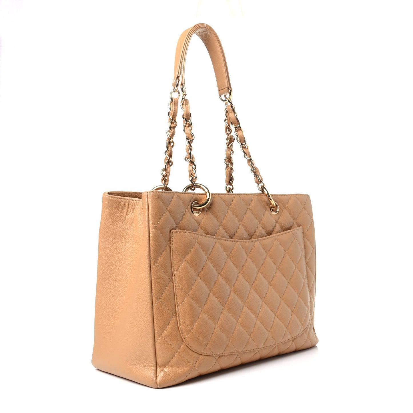 Caviar Quilted Grand Shopping Tote GST Beige
