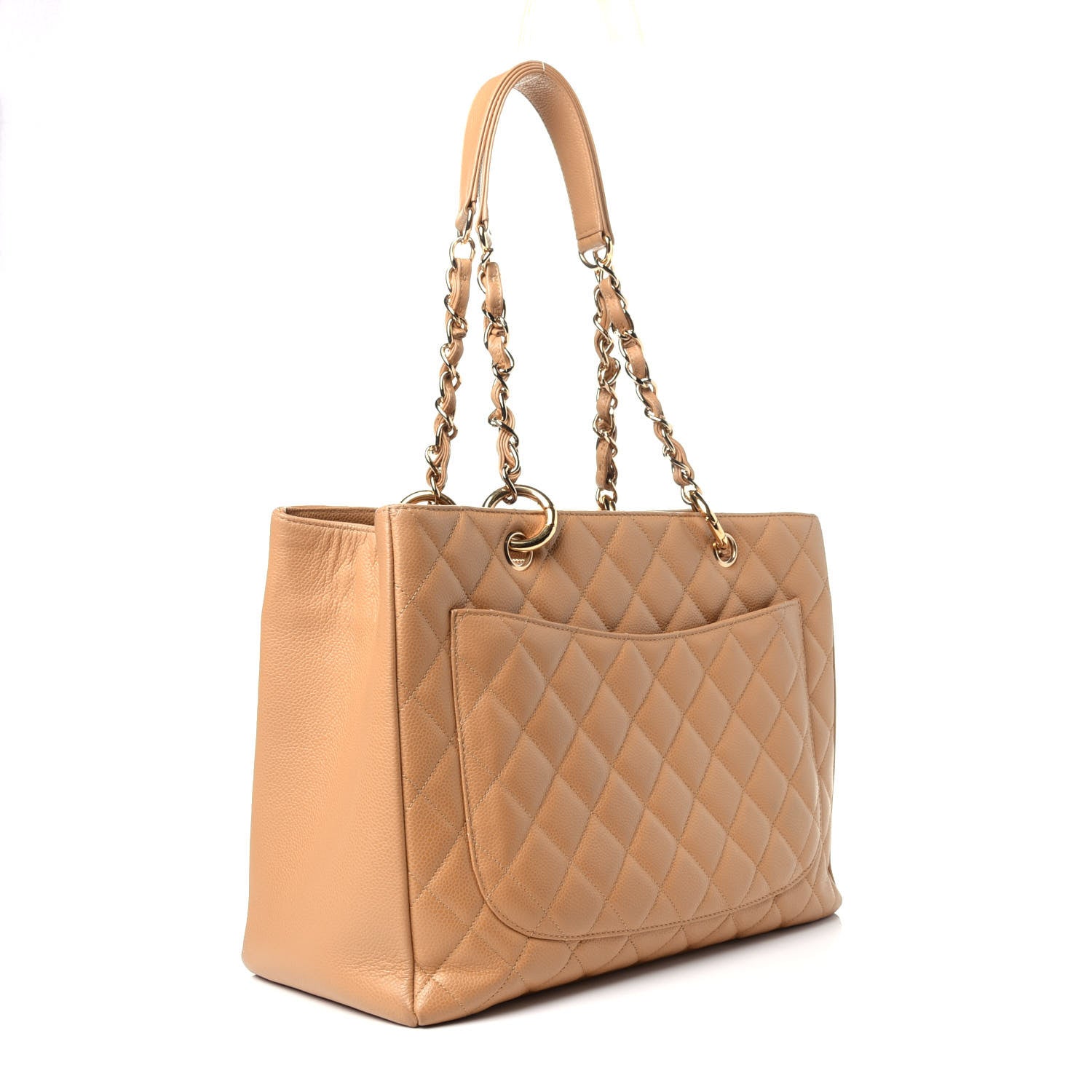 Chanel Caviar Quilted Grand Shopping Tote GST Beige 3 of 10