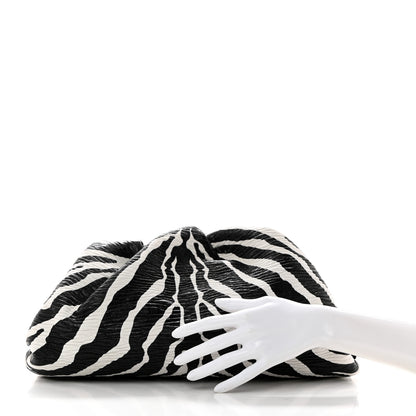 Bottega Veneta Nappa Zebra Print The Pouch Oversized Clutch White Black 2 of 7
